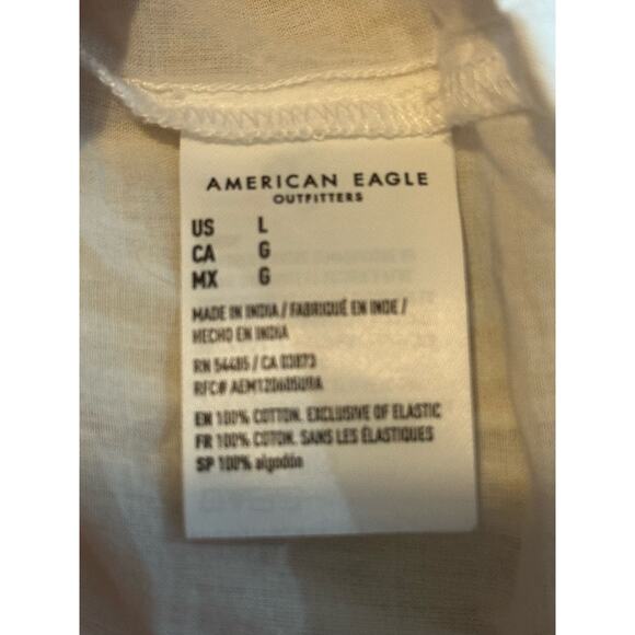 American Eagle Tan & White Striped Tank Sz. L - Picture 6 of 6